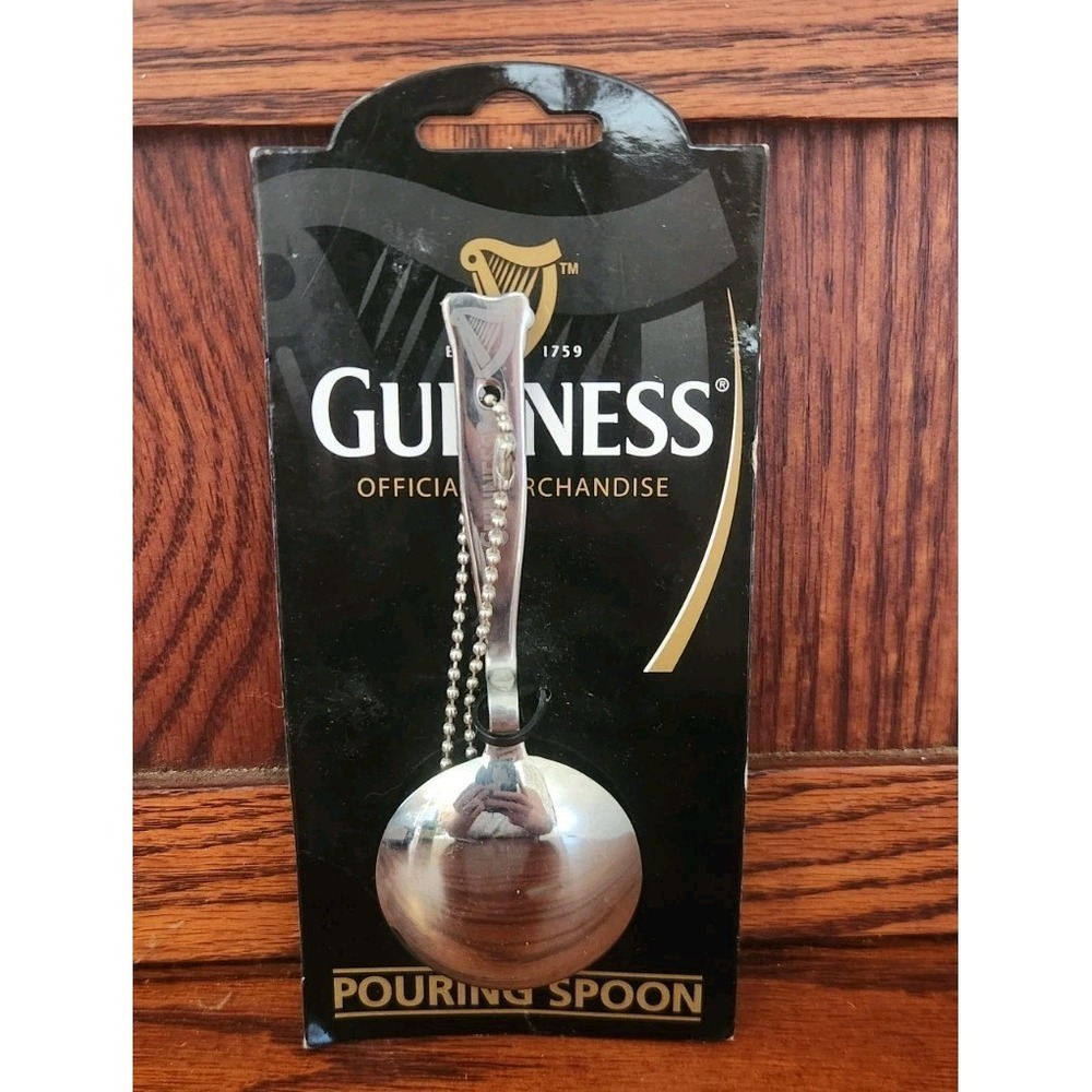 Guinness Irish Draught Beer Engraved Pouring Spoon w/ 7" Chain Official‎ Merch
